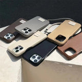 "One Hand Leather" PU leather smartphone case with strap