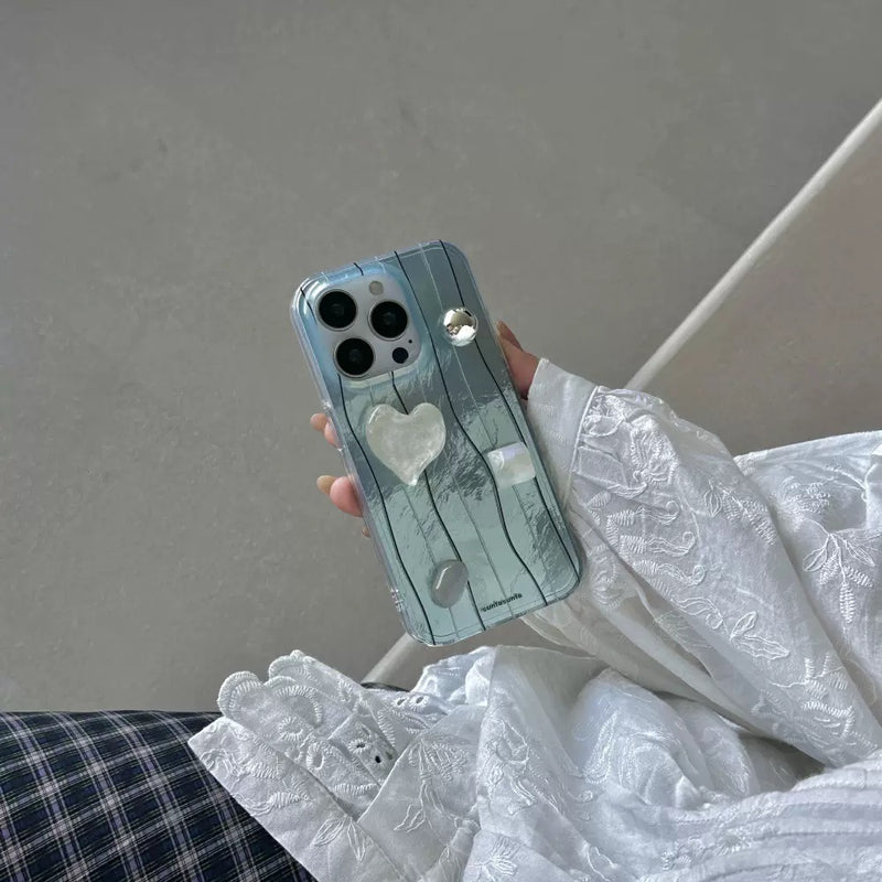 "Coolness of Summer" Light Blue Sticker Heart Smartphone Case