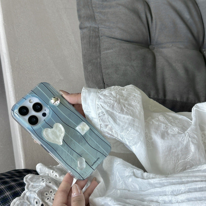 "Coolness of Summer" Light Blue Sticker Heart Smartphone Case