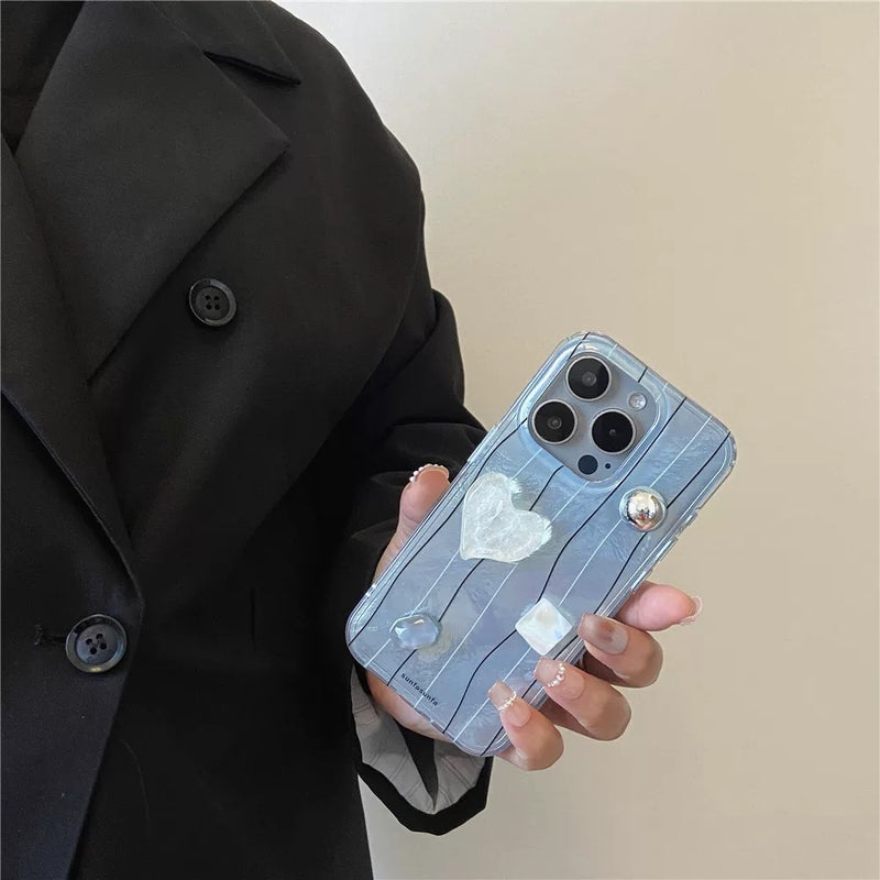 "Coolness of Summer" Light Blue Sticker Heart Smartphone Case