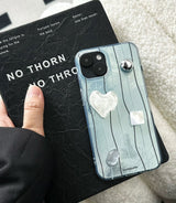 "Coolness of Summer" Light Blue Sticker Heart Smartphone Case