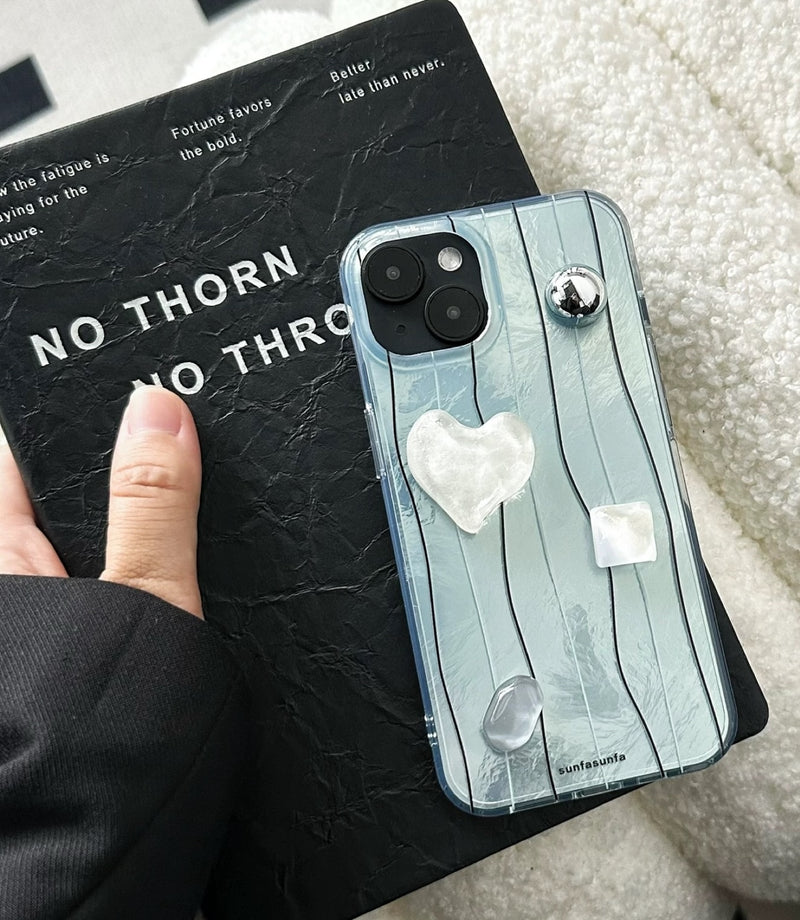 "Coolness of Summer" Light Blue Sticker Heart Smartphone Case