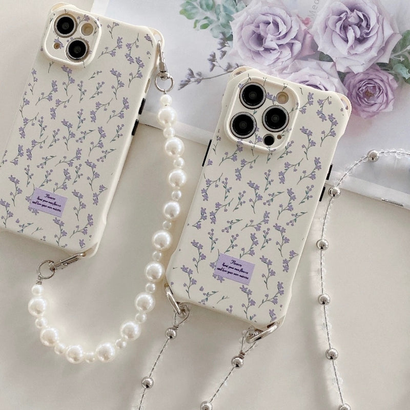 "Flower field in one hand" Floral smartphone shoulder strap