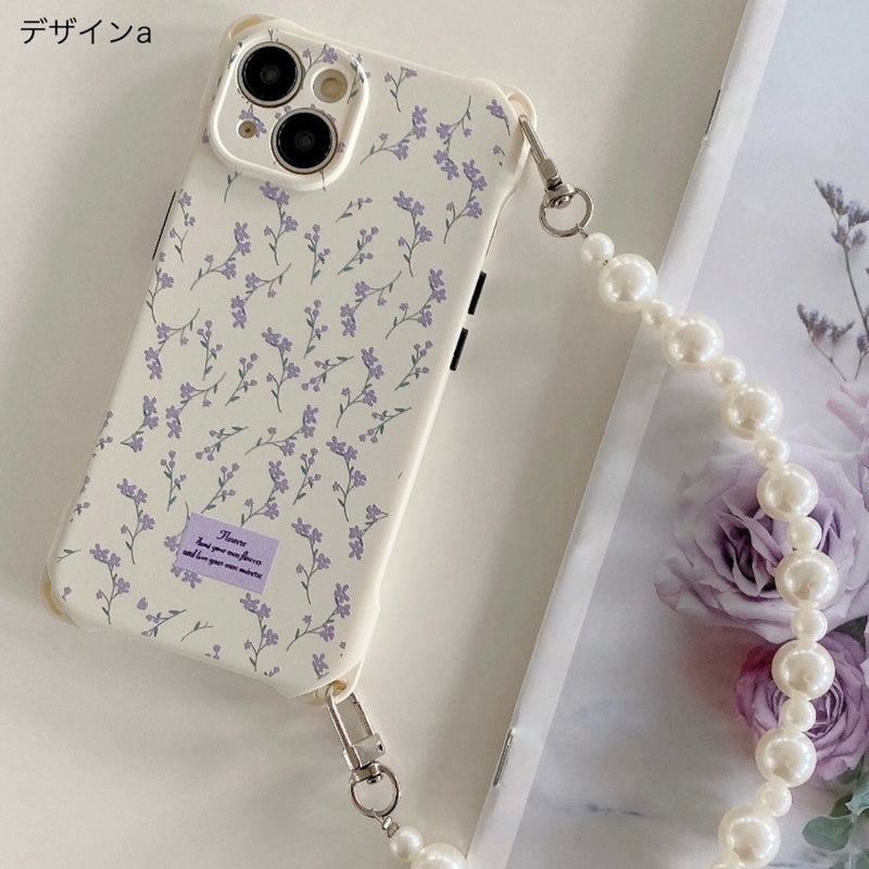 "Flower field in one hand" Floral smartphone shoulder strap