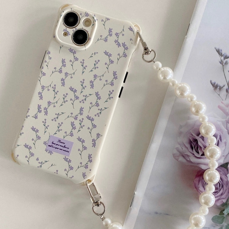 "Flower field in one hand" Floral smartphone shoulder strap