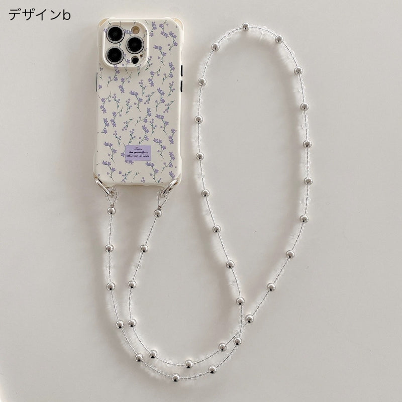 "Flower field in one hand" Floral smartphone shoulder strap