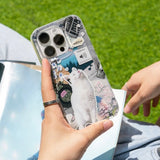 "Good-humored Cat" collage-style cat-patterned smartphone case