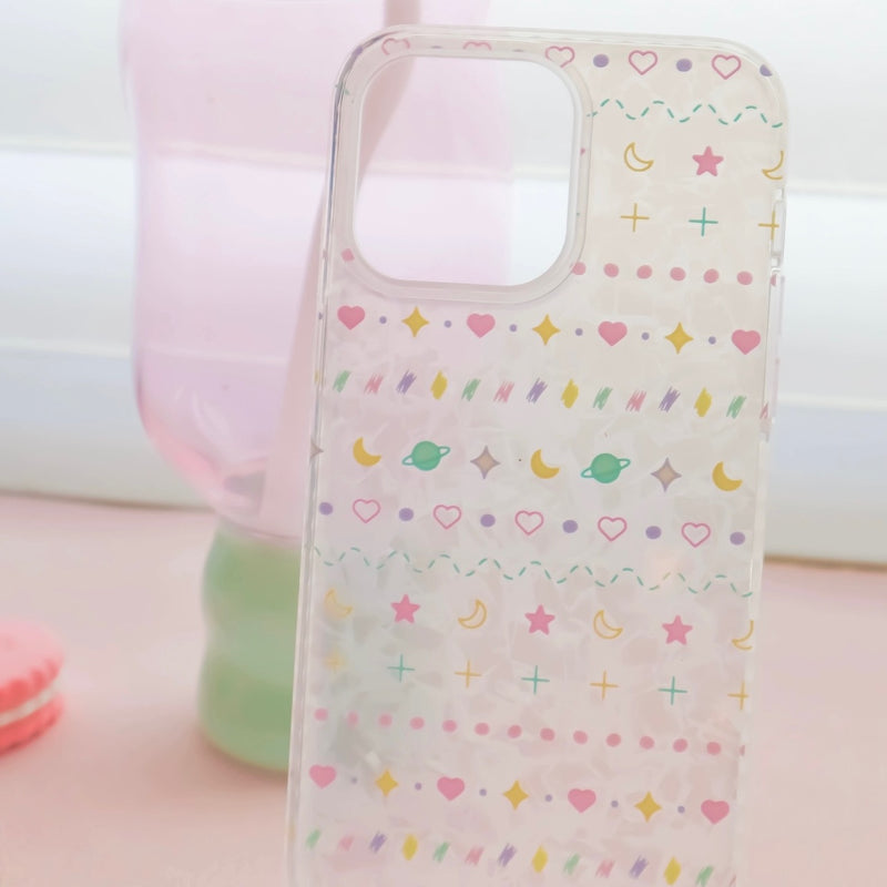 "Otome Line" Sparkly, semi-transparent, girly-patterned smartphone case