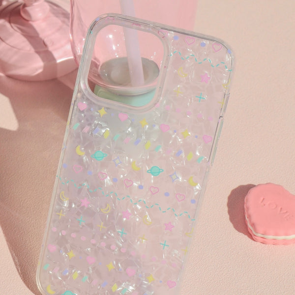 "Otome Line" Sparkly, semi-transparent, girly-patterned smartphone case