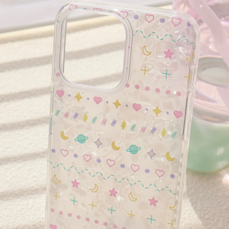 "Otome Line" Sparkly, semi-transparent, girly-patterned smartphone case