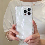 Niche Style Solid Color Wave Shell Phone Case for iPhone 16 Pro Max, Apple 17 New 14/15