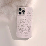 A cute pink iPhone case with the elegant sparkle of ribbons and pearls