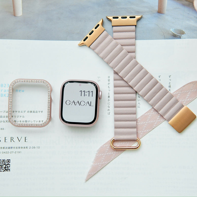 GAACAL Original New Color "Perfect Line" Magnetic PU Leather Apple Watch Band