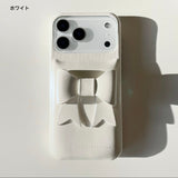 Cute 3D ribbon design! Half-price hard case for peace of mind even if you drop it (iPhone compatible)