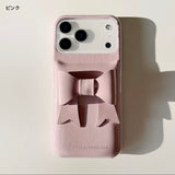 Cute 3D ribbon design! Half-price hard case for peace of mind even if you drop it (iPhone compatible)