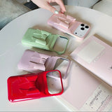 Cute 3D ribbon design! Half-price hard case for peace of mind even if you drop it (iPhone compatible)