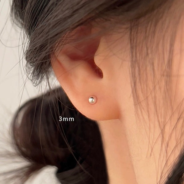 "Daily Dot" S925 simple mini ball earrings