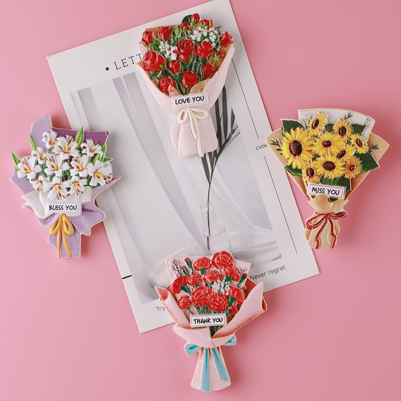 "Add a message" bouquet magnet