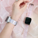 "Shell Shimmer x Clear Texture" Transparent Elegance for Summer, Waterproof and Lightweight Apple Watch Band