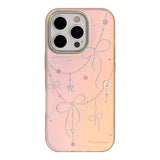 An impact-resistant, adorably chic iPhone case with a shimmering pink laser and ribbon sparkling like the aurora.