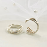 "Intertwining Silver" design ring set of two