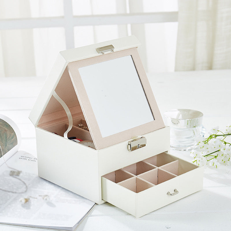 "Transformation Box" Cosmetic Storage with Mirror