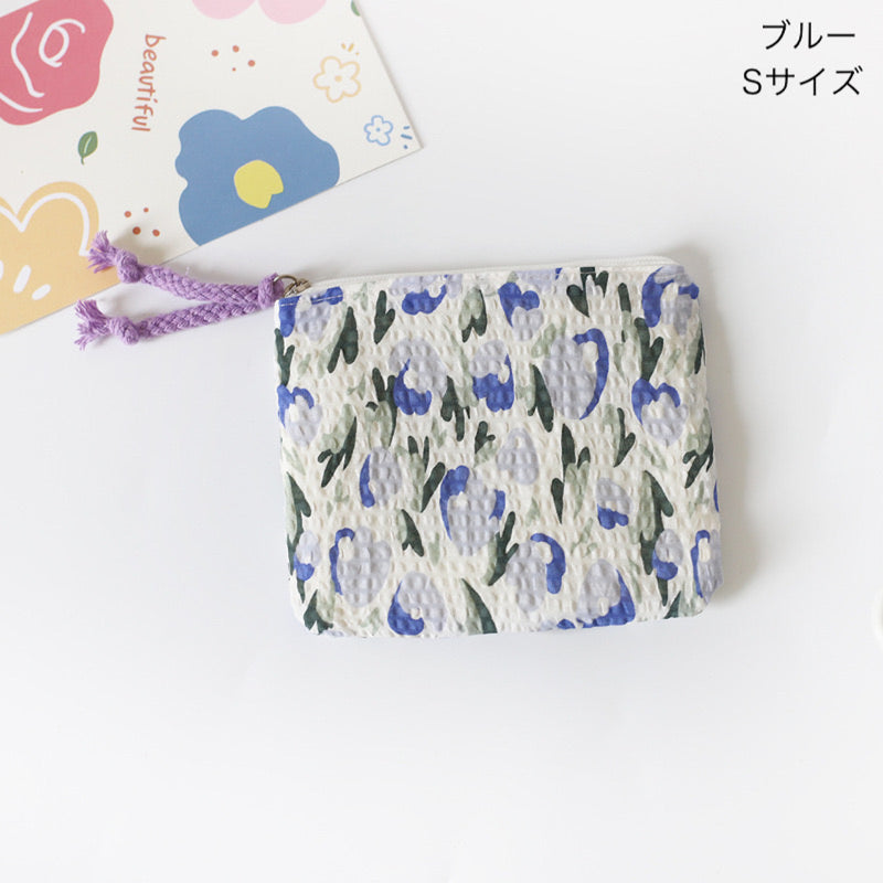 "Wrapped in a flower field" floral pouch