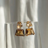 "One stone for adults" brown stone earrings