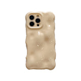 Niche Style Solid Color Wave Shell Phone Case for iPhone 16 Pro Max, Apple 17 New 14/15