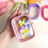Clear mini pouch with a keychain for displaying and carrying your "oshi"