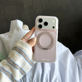 Matte Translucent Solid Color 360 Rotating Stand Case for iPhone 17 Pro Max, Apple 16, and 15 Pro, Women's Phone Case