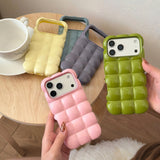 Niche Plated Monochrome Bubble Shell Case for iPhone 16/17 Pro Max/14/15 New Model