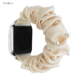 "A Spoonful of Elegant Pearl" Satin Scrunchie Apple Watch Band