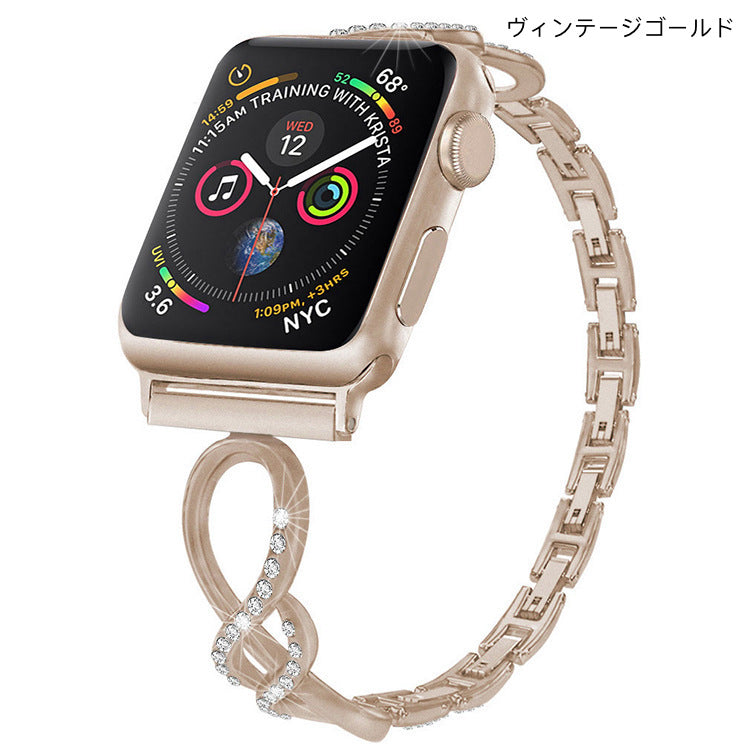 "Shining figure-eight" metal diamond band