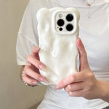 Niche Style Solid Color Wave Shell Phone Case for iPhone 16 Pro Max, Apple 17 New 14/15