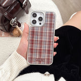 "Bear Check" Silver Frame iPhone Case