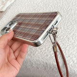 "Bear Check" Silver Frame iPhone Case