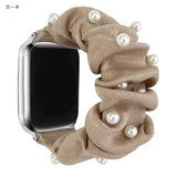 "A Spoonful of Elegant Pearl" Satin Scrunchie Apple Watch Band