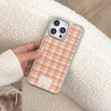 "Bear Check" Silver Frame iPhone Case
