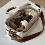 2-way canvas bag with inner bag to keep your belongings organized