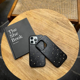 "Classic Luxe" PU Leather Pearl iPhone Case