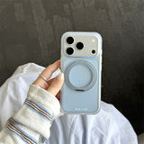 Matte Translucent Solid Color 360 Rotating Stand Case for iPhone 17 Pro Max, Apple 16, and 15 Pro, Women's Phone Case