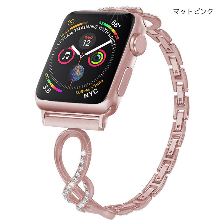 "Shining figure-eight" metal diamond band