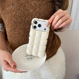 Niche Plated Monochrome Bubble Shell Case for iPhone 16/17 Pro Max/14/15 New Model