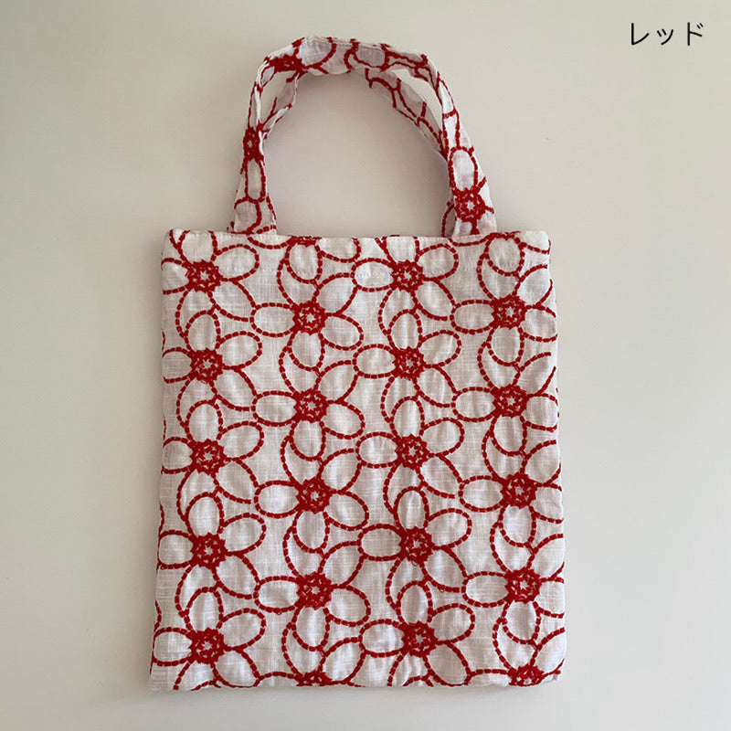 "Flower-style" all-over floral embroidered bag