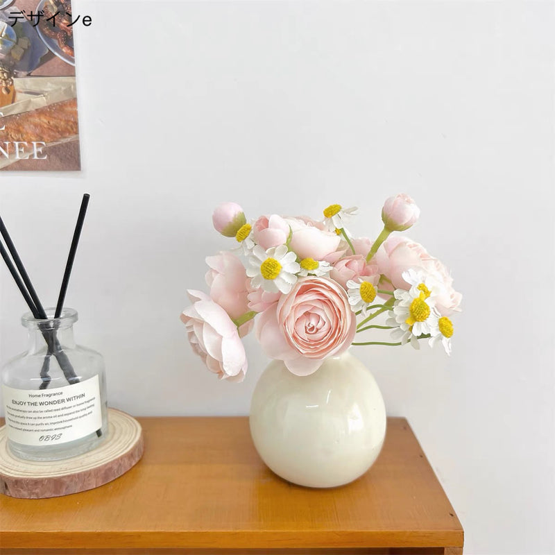 "Living with Flowers" Artificial Flowers with Vase