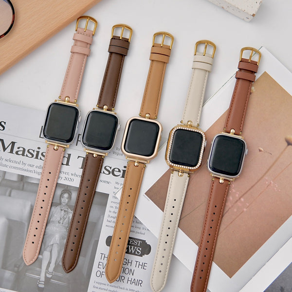 "A breath of fresh air" PU leather Apple Watch band 