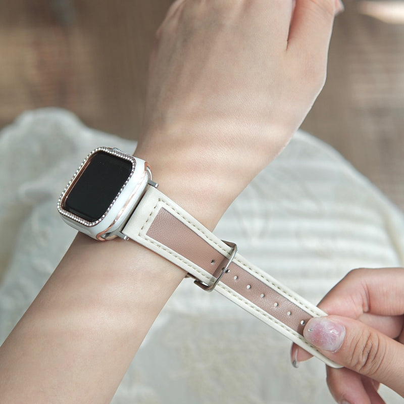 "Frame Bicolor" PU Leather Apple Watch Band 