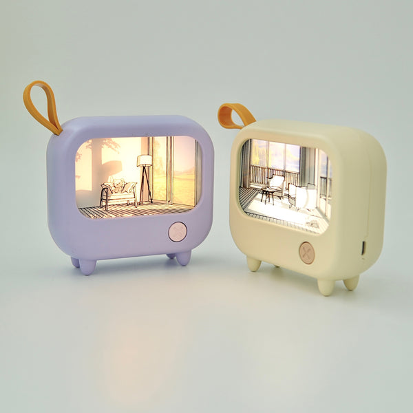 A TV-shaped mini interior light that "projects light"