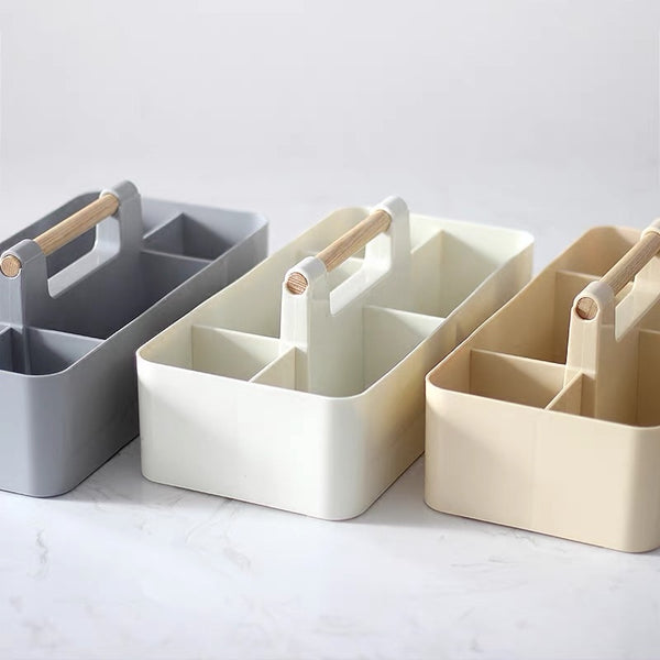 "Spatial Stack" stackable storage cases with handles